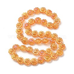 Transparent Electroplate Glass Beads Strands&nbsp;GLAA-G098-04H