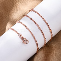 Brass Curb Chains Necklaces for Women&nbsp;NJEW-D302-09RG