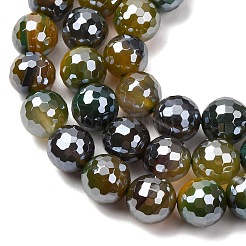 Electroplated Natural Agate Beads Strands&nbsp;G-B191-A07-10mm-19