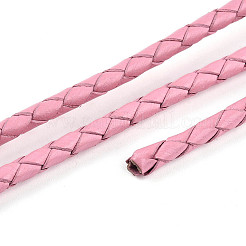 Braided Cowhide Leather Cord&nbsp;NWIR-N005-01D-4mm