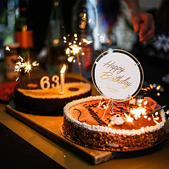 Iron Birthday Cake Decoration&nbsp;AJEW-FG0001-34