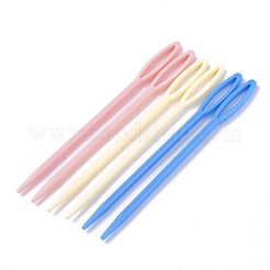 ABSプラスチック編み針  ミックスカラー  90x6x3mm  穴：3x20mm  6個/セット&nbsp;TOOL-T006-42