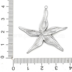 304ステンレスペンダント  ステンレス鋼色  ヒトデ  36x35.5x2.5mm  穴：1.5mm&nbsp;STAS-F342-05A-P