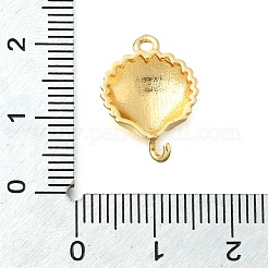 真鍮製コネクタチャーム  シェル形状リンク  18KGP本金メッキ  17.5x13x4mm  穴：1.4mm&nbsp;LS-KK-C121-02G