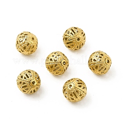 304ステンレススチール中空丸ビーズ  ゴールドカラー  10x9.5mm  穴：1mm&nbsp;STAS-P319-13G