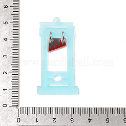ハロウィン不透明アクリルパーツ  鉄のリング付き  ギロチン  ミックスカラー  45x23x2mm  穴：1.6mm&nbsp;IFIN-P041-01P-M