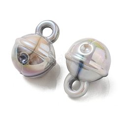 UVメッキレインボー虹色アクリルパーツ  鐘  ライトグレー  20.5x15.5mm  穴：3.5mm&nbsp;OACR-P010-19B
