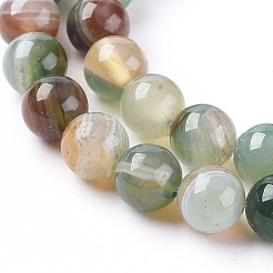 Natural Striped Agate/Banded Agate Beads Strands&nbsp;G-G582-6mm-49