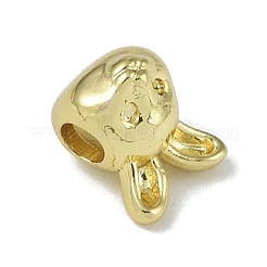 ラックメッキ真鍮製ビーズ  長持ちメッキ  鉛フリー＆カドミウムフリー  兎  18KGP本金メッキ  9.5x8x8mm  穴：2.5mm&nbsp;KK-A220-19B-G