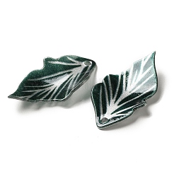 アクリルパーツ  葉  ティール  29~31x16~17x1~3mm  穴：1.6~1.8mm&nbsp;SACR-C002-02