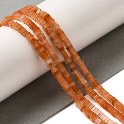 天然石レッドアベンチュリンビーズ連売り  正方形  3x3x1.5mm  穴：1mm  約240個/連  16.14インチ（41cm）&nbsp;G-N342-80