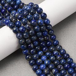 天然石ラピスラズリビーズ連売り  ラウンド  6mm  穴：1mm  約58~60個/連  15インチ（380mm）&nbsp;G-G953-03-6mm