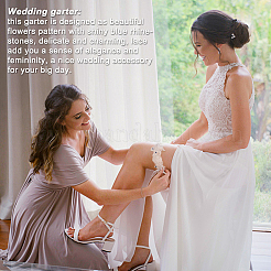 AHADEMAKER 2 Sets 2 Style Lace Elastic & Polyester Lace Bridal Garters&nbsp;AJEW-GA0004-75