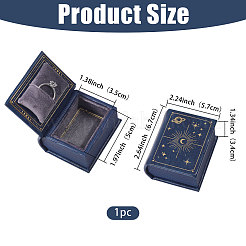 Book Shaped PU Leather Tie Clip Storage Boxes&nbsp;CON-CA0001-034A