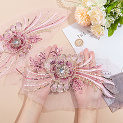 3D Flower Organgza Polyester Embroidery Ornament Accessories&nbsp;PATC-WH0008-03C