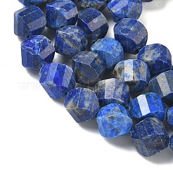 天然石ラピスラズリビーズ連売り  多面カット  ツイスト  10~10.5x9.5~10.5x9.5~10.5mm  穴：1mm  約38~40個/連  14.96~15.35''（38~39センチメートル）&nbsp;G-C267-B06