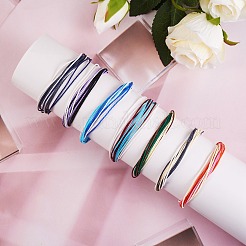 ワックスポリエステルコードブレスレットセット  女性のための友情のストリングブレスレット  ミックスカラー  内径：1-7/8~3-1/2インチ（4.9~8.8cm）  7個/セット&nbsp;BJEW-SW00031