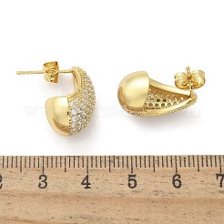 304 Stainless Steel Clear Cubic Zirconia Stud Earrings&nbsp;EJEW-D302-01G