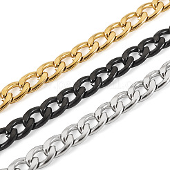 3Pcs 3 Styles 304 Stainless Steel Cuban Link Chain Bracelets&nbsp;BJEW-TAC0062