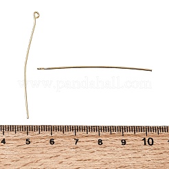 真鍮製アイピン  鉛フリー＆カドミウムフリー＆ニッケルフリー  ラウンド  18KGP本金メッキ  50mm  穴：1.5mm  21ゲージ&nbsp;KK-CBA1A60-14A-G