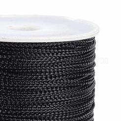 1mm ジュエリー編組糸メタリック糸  ポリエステル糸  ブラック  1mm  約109.36ヤード（100m）/ロール&nbsp;MCOR-S002-07