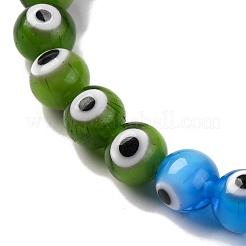 Chakra Theme Handmade Evil Eye Lampwork Beads Strands&nbsp;LAMP-G164-06B