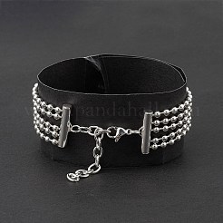 304ステンレススチールボールチェーンマルチ連ブレスレット女性用  銀  7-1/8インチ（18cm）&nbsp;BJEW-G669-11S