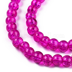 Spray Painted Crackle Glass Beads Strands&nbsp;CCG-Q001-4mm-08