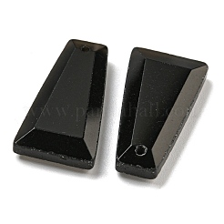 天然石オブシディアンペンダント  ファセット台形チャーム  25x13x4mm  穴：1mm&nbsp;G-G123-02F