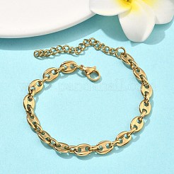 304 Stainless Steel Coffee Bean Chain Bracelets for Women&nbsp;BJEW-B169-02G