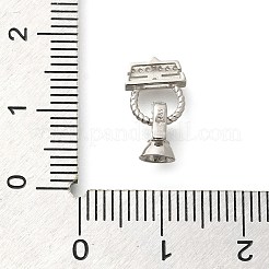スターリングシルバー マイクロ パヴェ クリア キュービック ジルコニア フォールド オーバー クラスプ x 925  プラチナメッキ  14mm&nbsp;STER-U006-02P