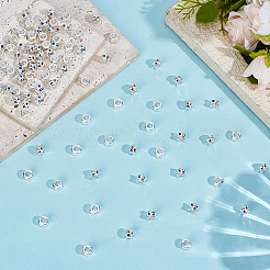 チベット風合金ヨーロピアンビーズ100個  大穴ビーズ  バレル  銀  8x5.5mm  穴：4mm&nbsp;FIND-ME0003-50S