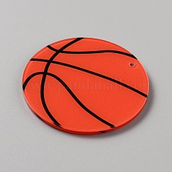 アクリルパーツ  バスケットボール  50x3mm  穴：3mm&nbsp;LS-OACR-WH20003-02C
