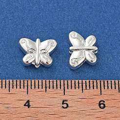 合金ビーズ  蝶  銀  8x10.5x3.5mm  穴：1mm&nbsp;PALLOY-U003-02D-S