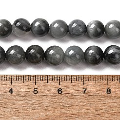 ナチュラルホークのアイビーズ連売り  イーグルアイストーン  ラウンド  グレードA  8~8.5mm  穴：1mm  約51個/連  15.7インチ（40cm）&nbsp;G-L478-03-8mm-01