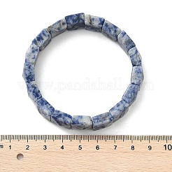 Square Natural Blue Spot Jasper Beads Stretch Bracelets for Women Men&nbsp;BJEW-C097-06K