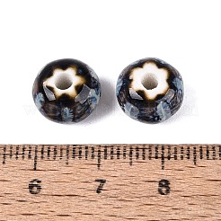 ヴィンテージの手作り磁器ビーズ  カボチャの形  アンティーク調の釉薬をかけたセラミックビーズ  コーヒー  10~11x7~8mm  穴：2~2.5mm&nbsp;PORC-Q006-07U