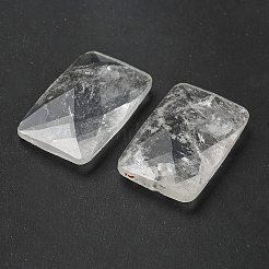 天然石クオーツクリスタルペンダント  ロッククリスタル長方形ビーズ  多面カット  30~30.5x18~18.5x6~6.5mm  穴：1.5mm&nbsp;G-Z071-04E