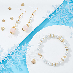 80スタイルラックメッキ合金フラワービーズキャップ10個  鉛フリー＆カドミウムフリー  長持ちメッキ  18KGP本金メッキ  7x7.5x3mm  穴：1.4mm&nbsp;KK-SC0002-38