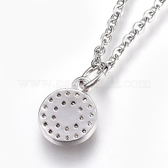 Brass Micro Pave Cubic Zirconia Pendant Necklaces&nbsp;NJEW-O108-15P
