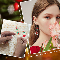 Christmas Theme Alloy Enamel Rhinestone Pendant Locking Stitch Markers&nbsp;HJEW-SC00001