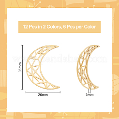 12Pcs 2 Colors 201 Stainless Steel Filigree Joiners Links&nbsp;STAS-DC0014-36