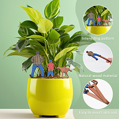 3Pcs 3 Styles Human Wooden Plant Labels&nbsp;AJEW-DC0002-01A