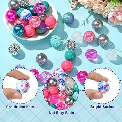 DIY フーセンガム風 ジュエリー セット作成キット  アクリルビーズや鉄ビーズなど  合金クラスプ  エンドチェーン  ワイヤー  ミックスカラー  19~20x18.5~19.5mm  穴：2~3mm&nbsp;DIY-CJC0009-08B