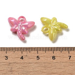 メッキ不透明アクリルペンダント  ABカラー  トンボ  ミックスカラー  17.5x18x4.5mm  穴：2.5mm  961個/ 500g&nbsp;OACR-E039-64