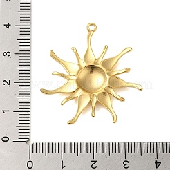 304ステンレスペンダント  太陽のチャーム  18KGP本金メッキ  35.5x23.5x5.5mm  穴：2.5mm&nbsp;STAS-S123-04G-01