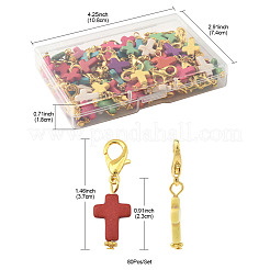 80Pcs Synthetic Turquoise Cross Pendant Decorations&nbsp;HJEW-FS00038