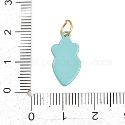 スプレー塗装された304ステンレススチールペンダント  ハートチャーム  ゴールドカラー  シアン  18x9.5x3.5mm  穴：4.5mm&nbsp;STAS-D262-02E