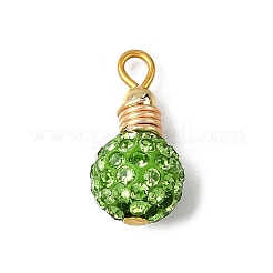 8Pcs Handmade Polymer Clay Pave Rhinestone Pendants&nbsp;PALLOY-JF04430-02