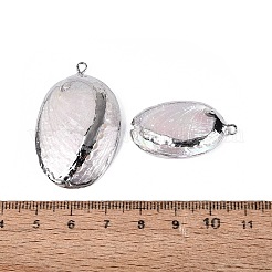 Electroplate Natural Paua Shell Pendants&nbsp;SSHEL-Q100-15P